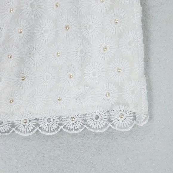 Lilly Pulitzer Dress Womens 12 Resort White Nicci Pinwheel Organza Floral Lace - Picture 5 of 16